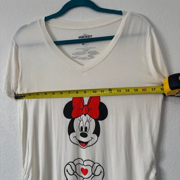 Disney‎ T-Shirt Women Small Graphic Minnie Mouse White Top w/ Cinched Sides NWOT - Picture 6 of 6